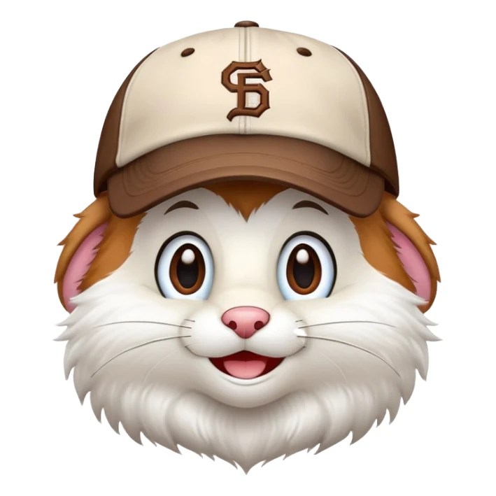 baseball mascot character with a baseball cap, smiling face, baseball team mascot sticker