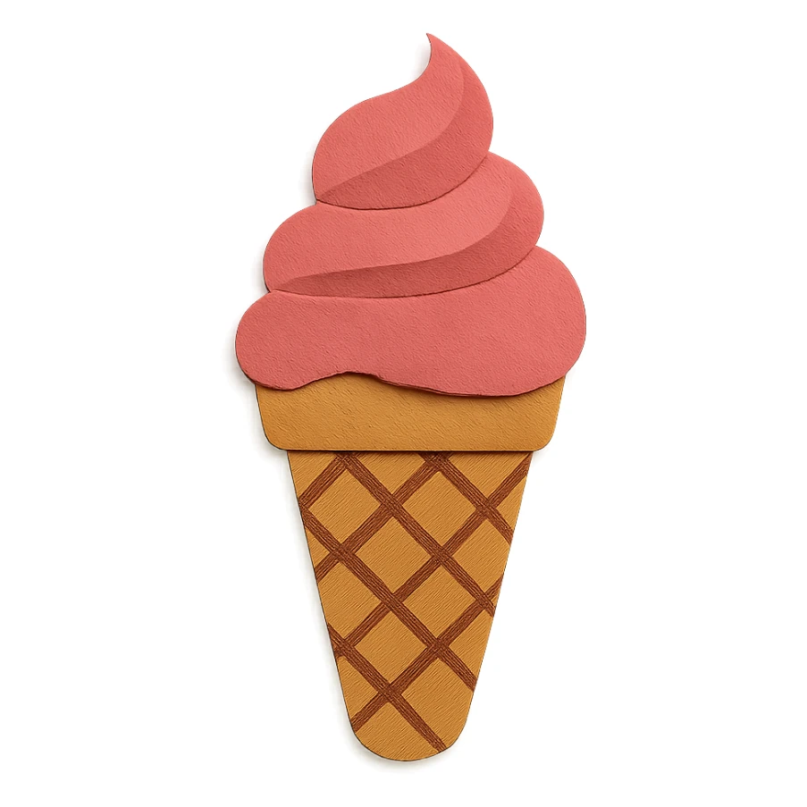 sorvete ice cream in paper craft style sticker