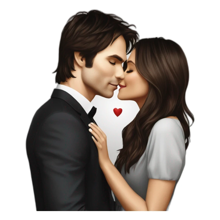 Ian Somerhalder kissing Nina Dobrev sticker
