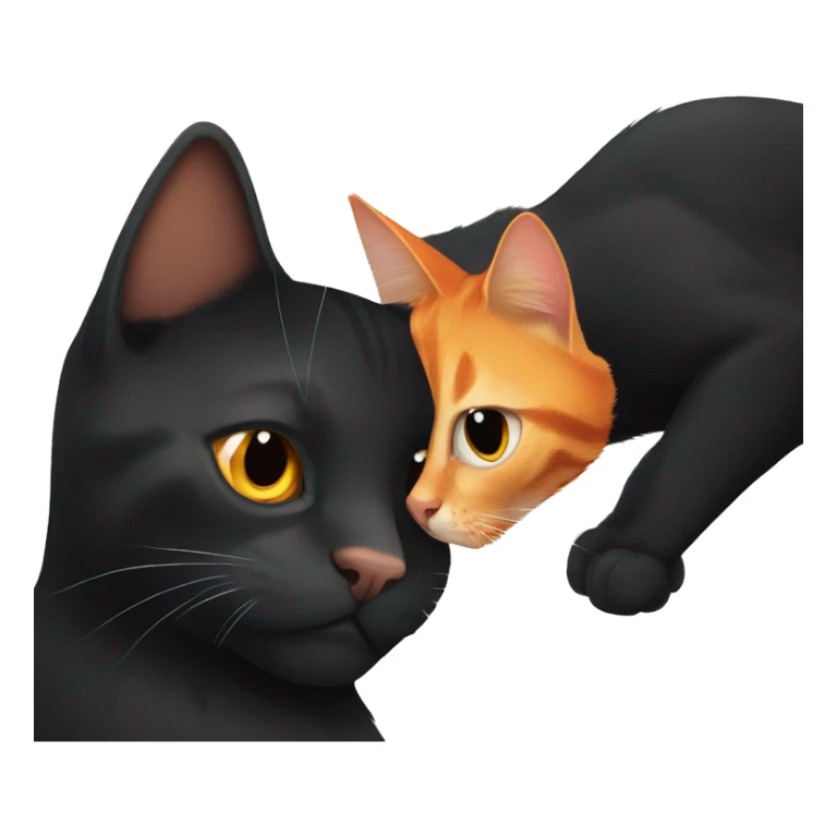 Orange cat and black cat friends sticker