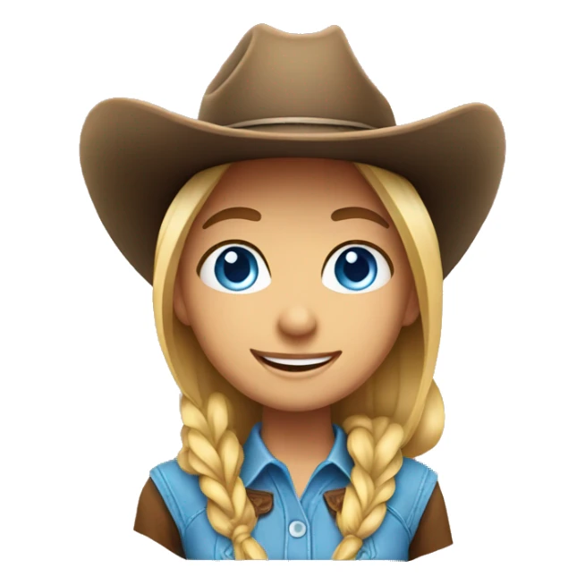 smiling girl with blue eyes cowgirl sticker