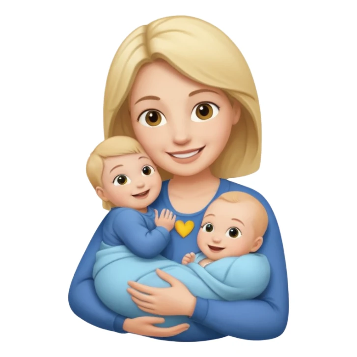 mom holding baby sticker