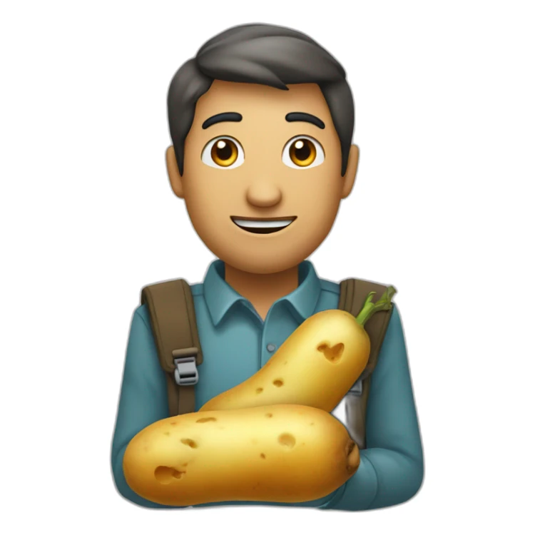 Deux patates qui se tiennent la main sticker