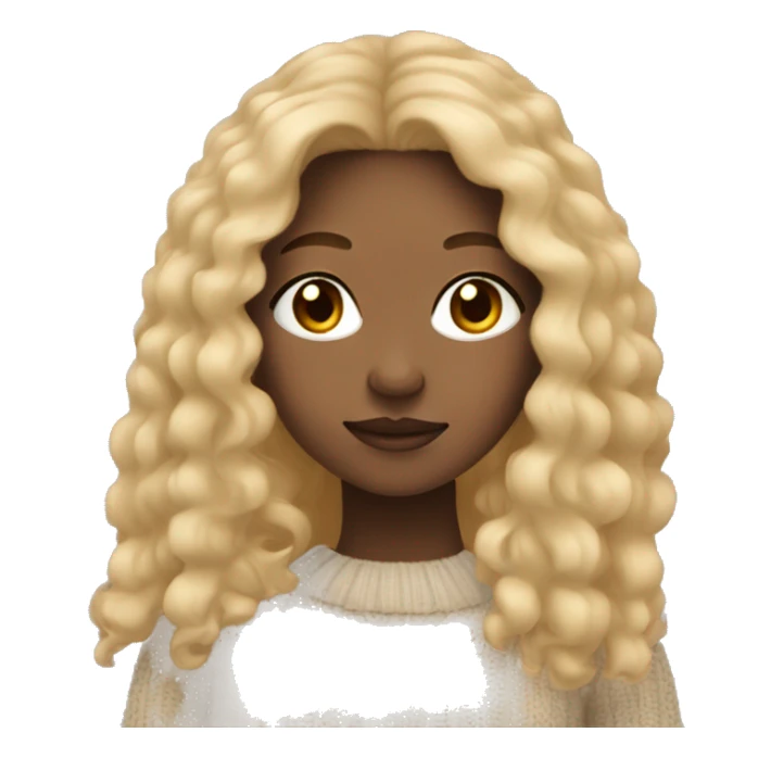 light skin girl with long hair, cozy fall sweater sticker