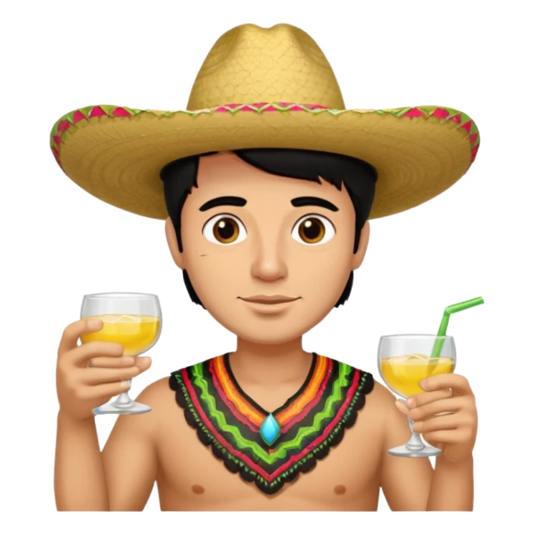 Guy with black hair brown eyes drinking tequila sticker