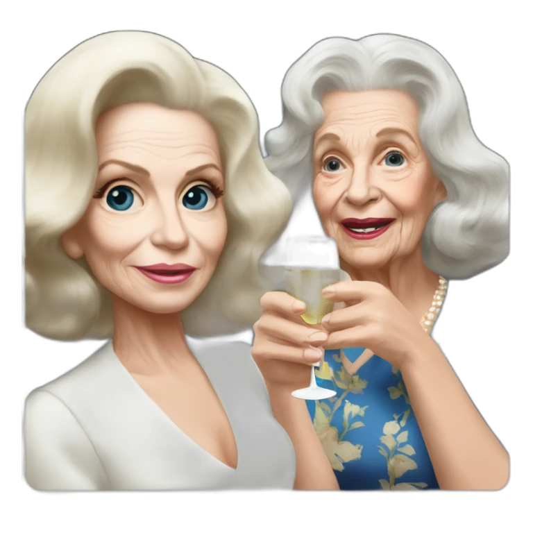 Lana del Rey & Very old grand ma drinking champagne sticker