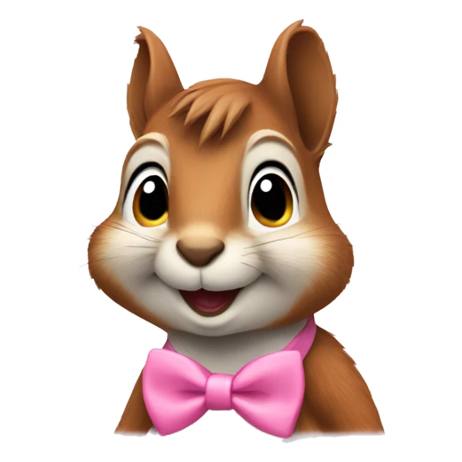 female squirrel with pink bow tie sticker