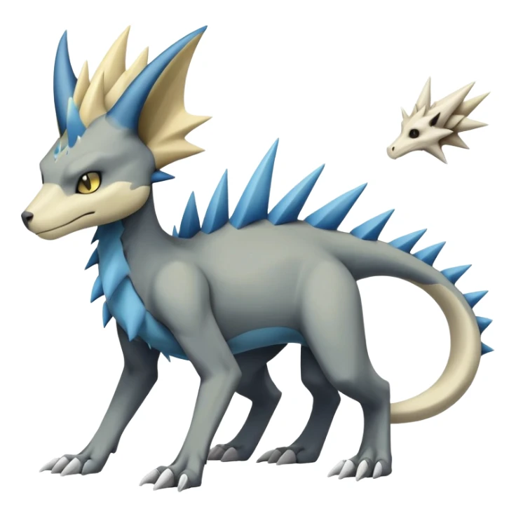Manectric-Luxray-Cubone-Marowak-Draco-Fakémon-hybrid-creature (full body), 4 legs sticker