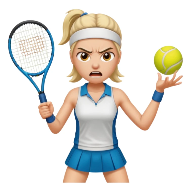 female tennis player angry sticker
