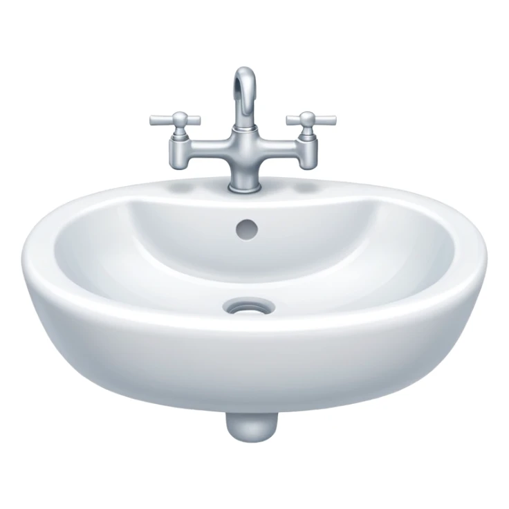 A white porcelain bathroom water sink sticker