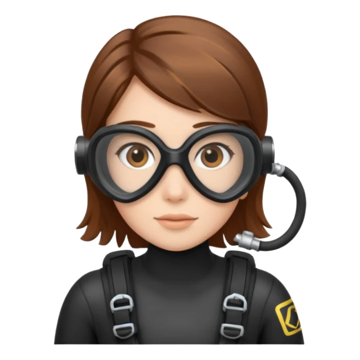 Brown hair girl scuba diving sticker