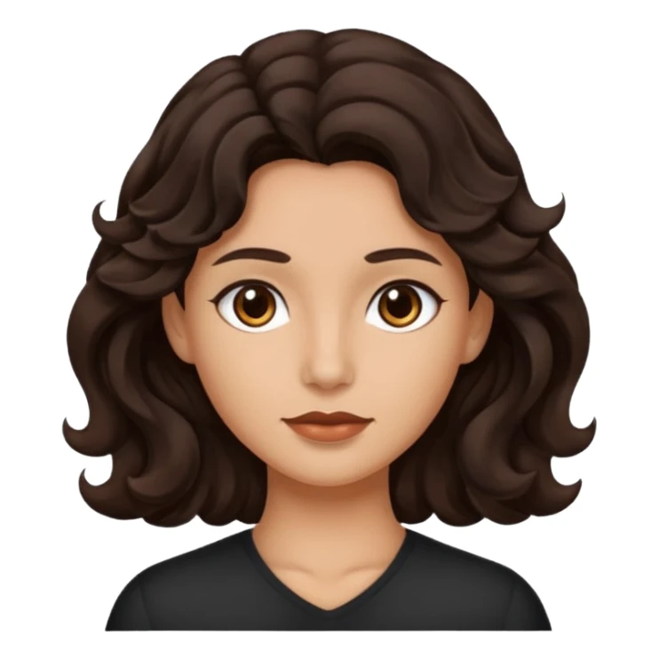 Piel morena con cabello castaño oscuro ondulado sticker