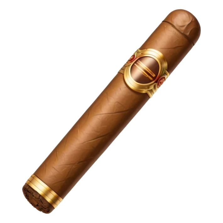 A luxury cigar emoji made of silver chrome, smooth metallic texture, minimal shape, glossy reflections, rich swag aesthetic, iOS emoji style, centered, clean white background sticker
