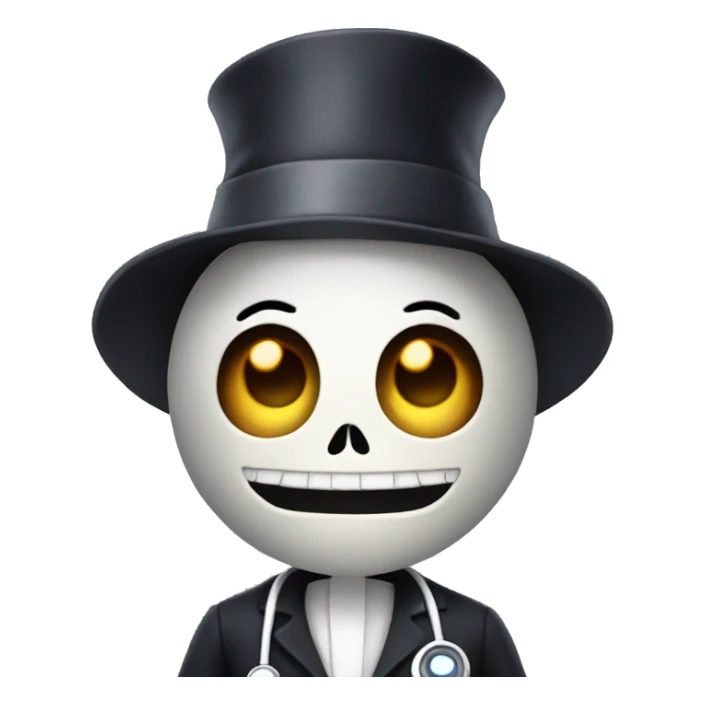 Jack skelington dressed up as a doctor sticker