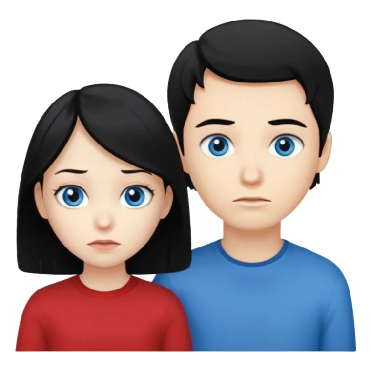 girl black hair ignore boy blond hair sticker