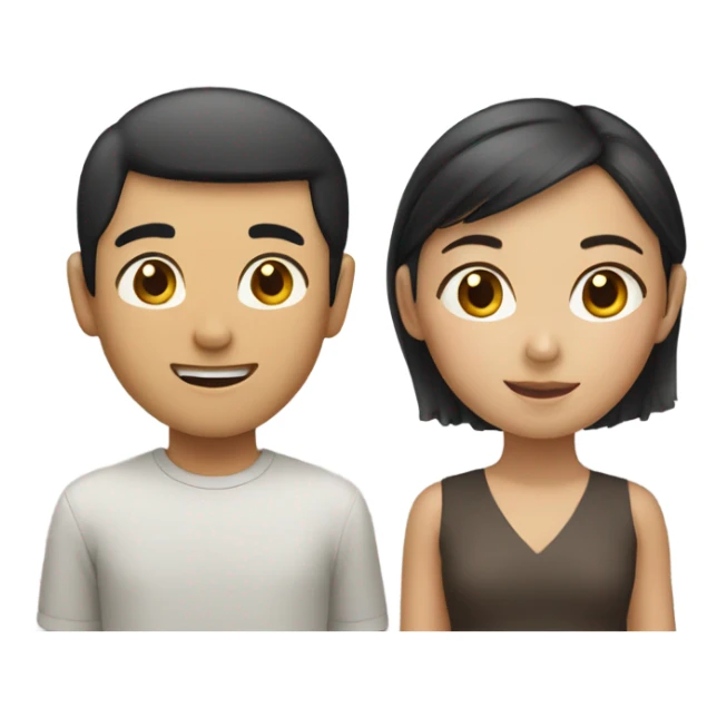 asian boy and asian girl sticker