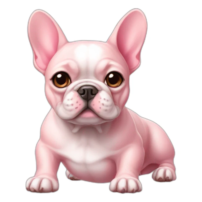 pink french bulldog sticker