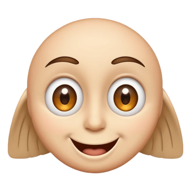 wide eyes open flying face with one eye winking, with a big smile sticker