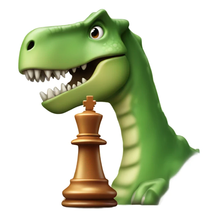 dinosaur holding a chess piece in its paw sticker