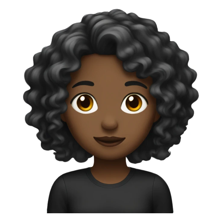 Girl with blak and wavy hair sticker