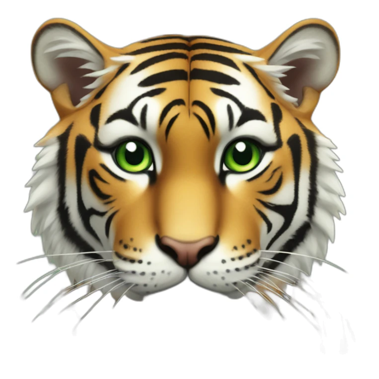 Chat tigre avec les yeux vert qui rigole sticker