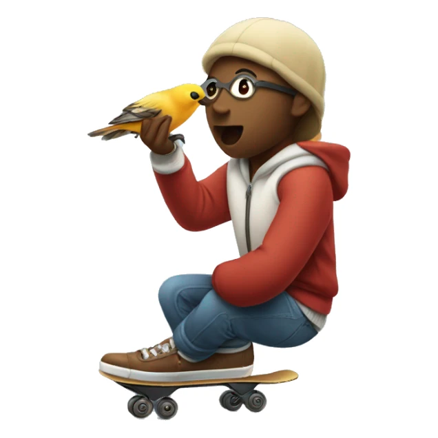 patineta comiendo pájaro en una canción sticker