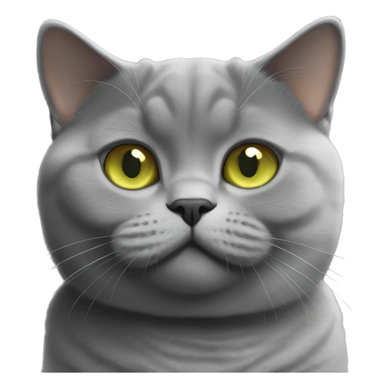 grey british shorthair cat with greenish yellow eyes  sticker