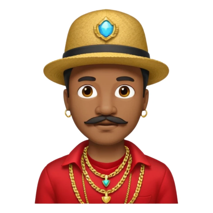 Black gypsie with mustache,hat, gold necklaces and red clothes  sticker