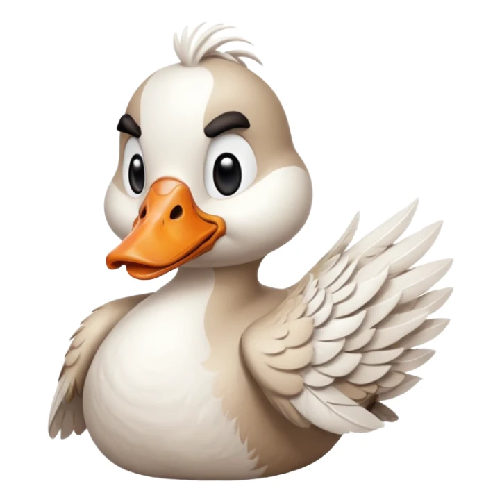 art style drawing goose character giving a thumbs down sticker