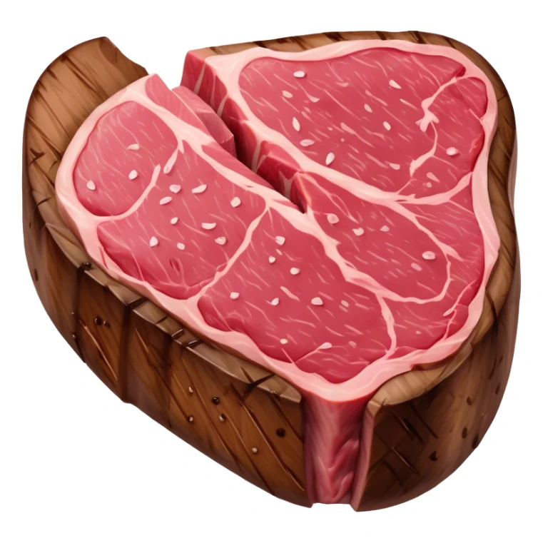 Cinematic thick-cut steak, perfectly seared with grill marks, a juicy pink center, rich and savory, warm glow, sizzling and mouthwatering, highly detailed and appetizing. sticker