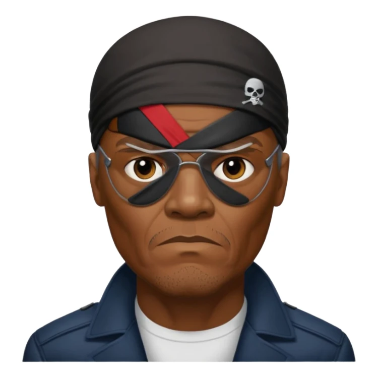 Nick Fury Samuel L. Jackson one eye covered with eye patch sticker
