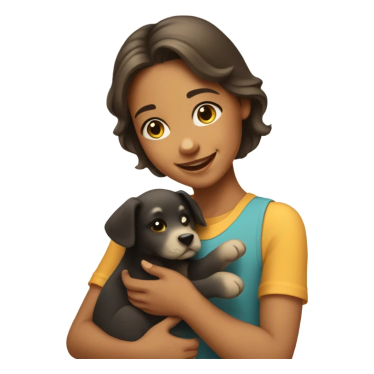 Girl petting puppu sticker