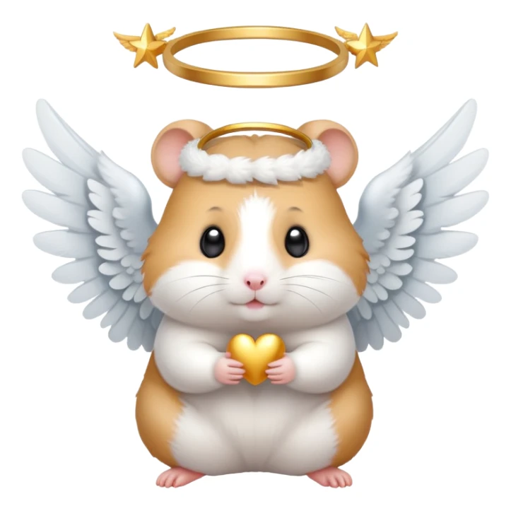 Hamster with angel wings and a halo sticker