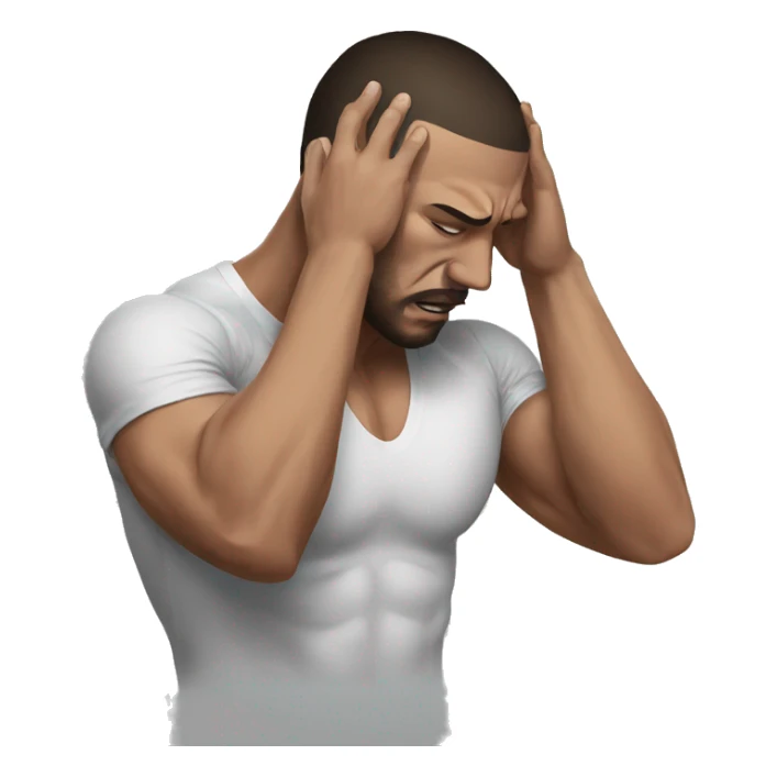 mma fighter holding his head in pain sticker