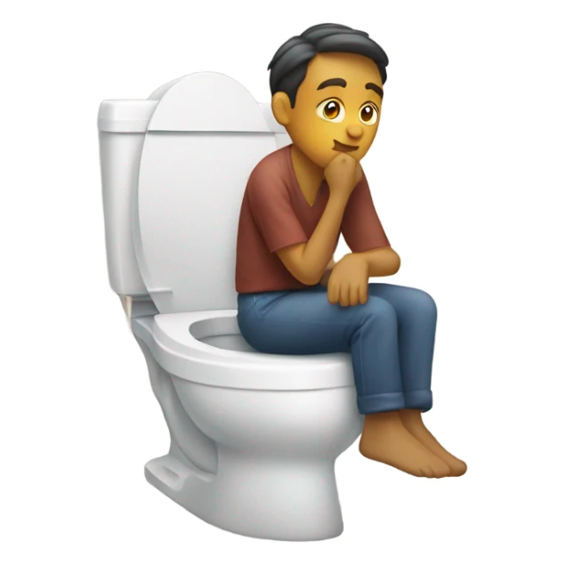 Sitting on toilet sticker