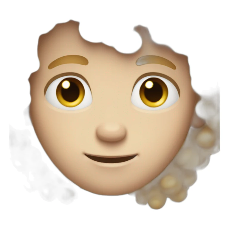 A guy with soft fluffy golden hair with soft freckles, blue eyes sticker