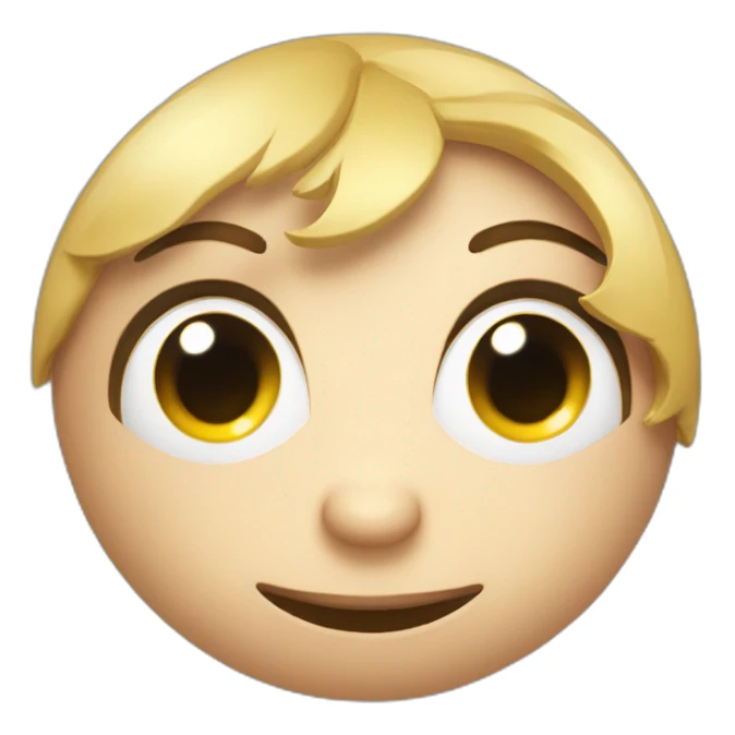 3d sphere with a cartoon deepslate texture with big feminine eyes sticker