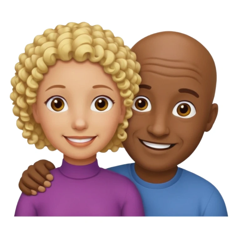 Papá calvo moreno, hija rizada y mamá rubia sticker