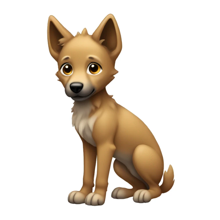 4 legs a light brown puppy-like wolf with black ears sticker