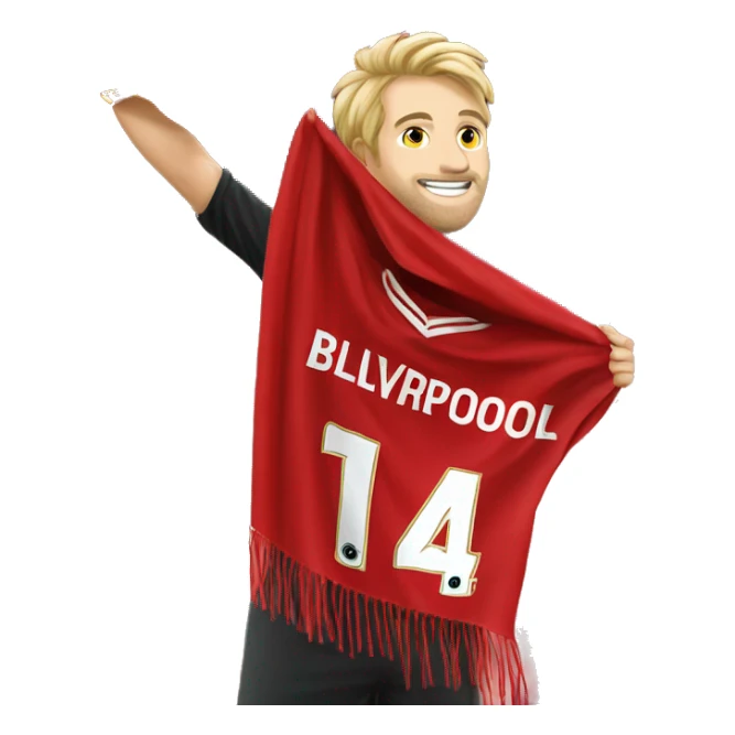 Liverpool fc scarf held up by fan sticker