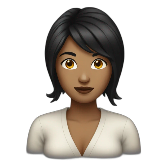 Woman artist with black hair sticker