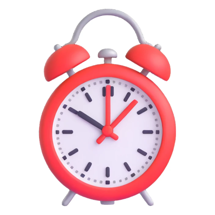 alarm icon in color #edd6a0, 3D style, playful, rounded, minimal sticker
