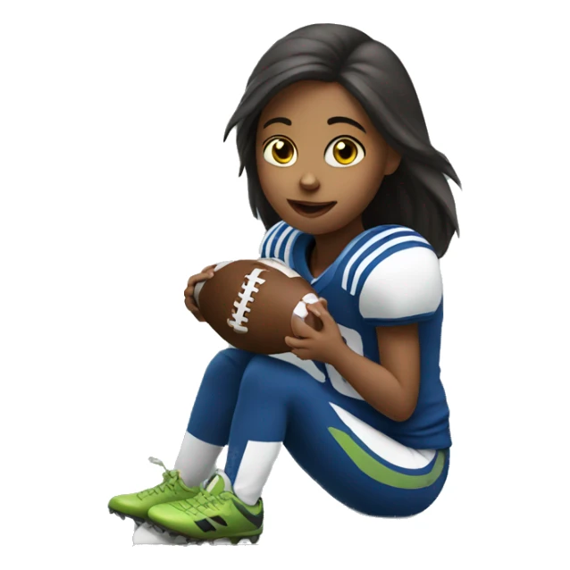  girl eating football  sticker