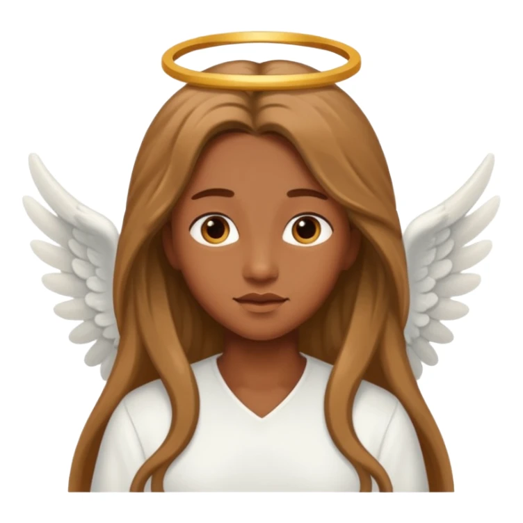 angel with brown skin, long hair sticker