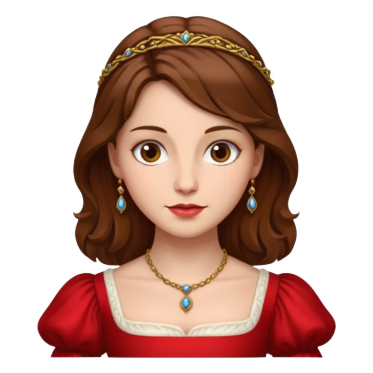 Renaissance lady – brown hair, red dress  sticker