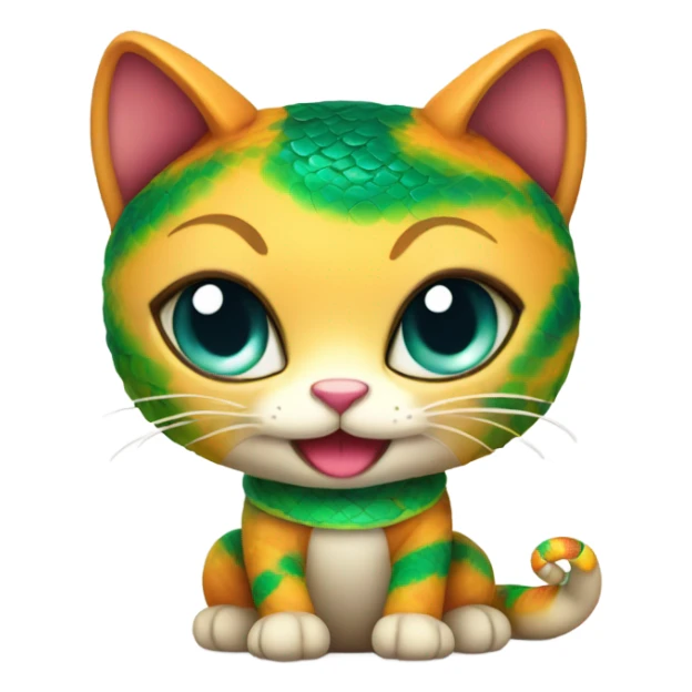 cute cat in a cute snake costume sticker