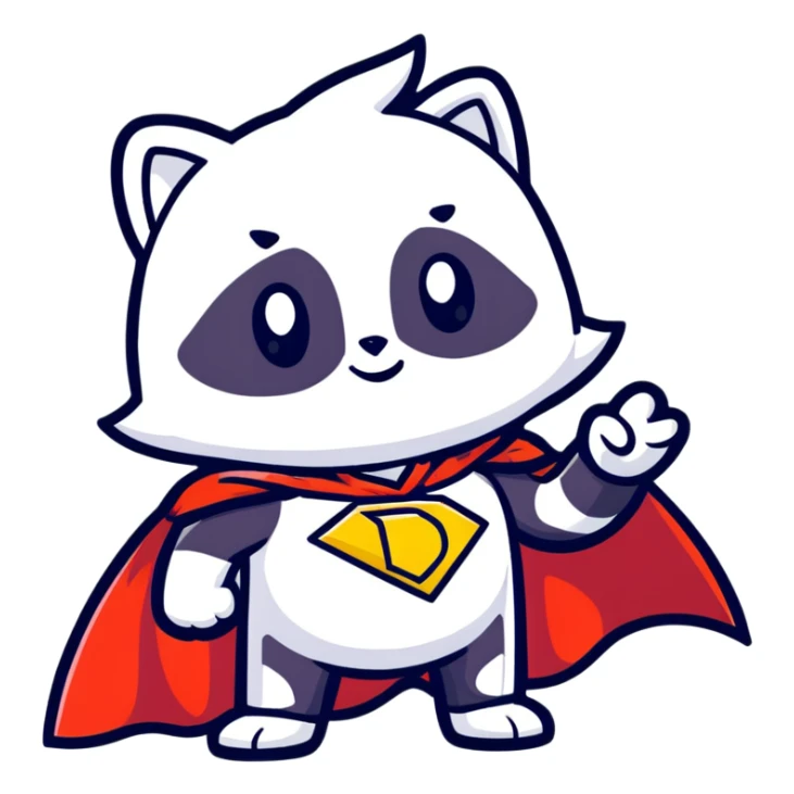 Discord logo mascot wearing a hero cape sticker