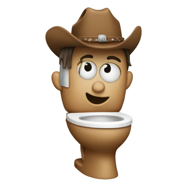 cowboy emoji coming out of a toilet  sticker