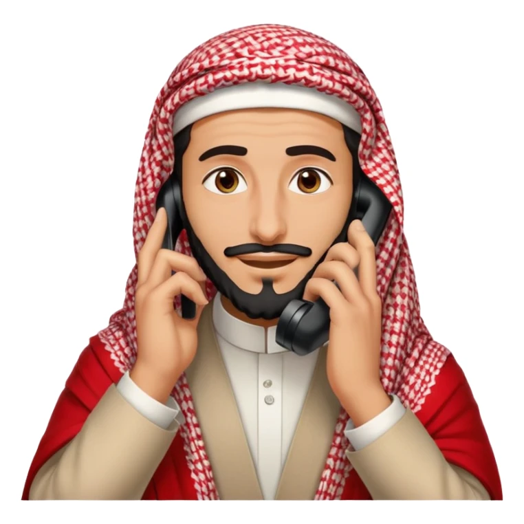 Saudi man with a red shemagh, talking on the phone sticker