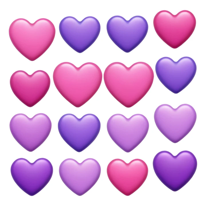 pink and purple hearts, pink and purple candy sticker